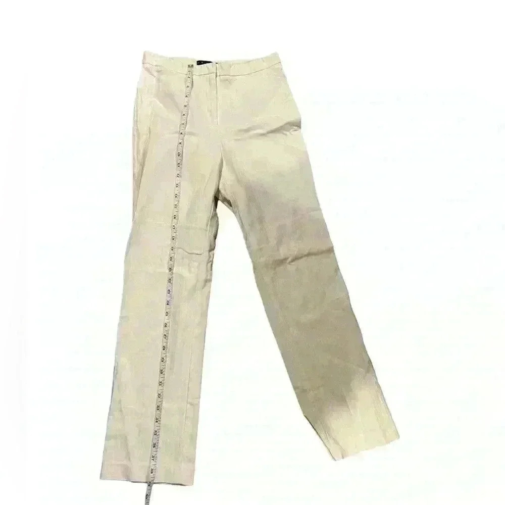 Penta Women’s Cream Trousers with light stripes Size 4 Straight Leg